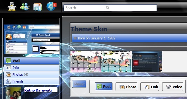 Facebook Skin / Facebook Theme / Facebook Background / facebook layout Linux 2011
