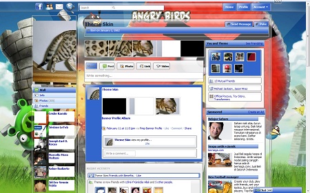 Facebook Skin / Facebook Theme / Facebook Background / facebook layout Facebook Angry Bird