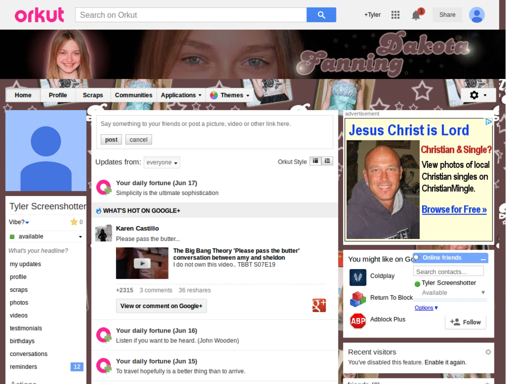 Orkut - Dakota Fanning ( by Templah.com )