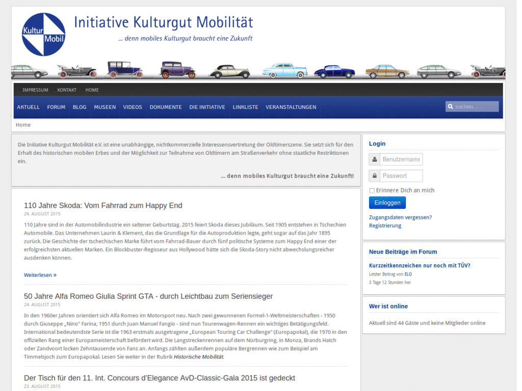 Initiative Kulturgut Mobilität (IKM) 100% Breite