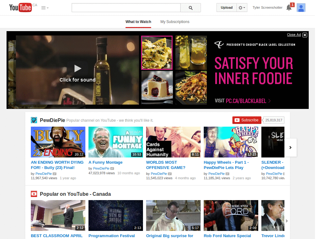 YouTube Feather Smallscreen