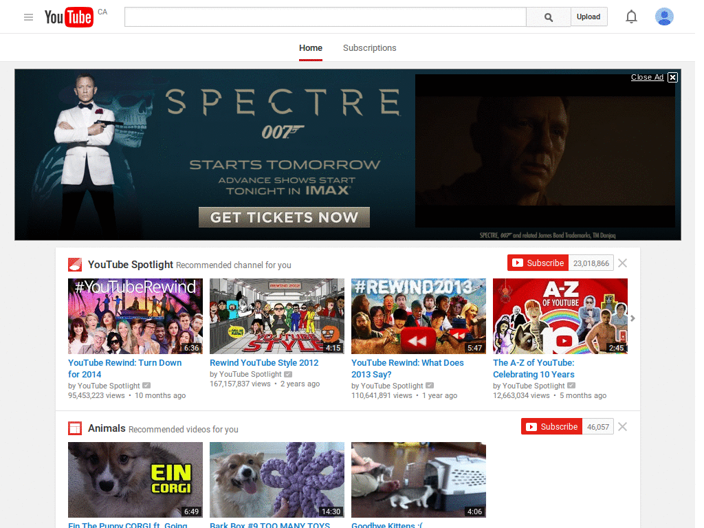 Center Youtube Search