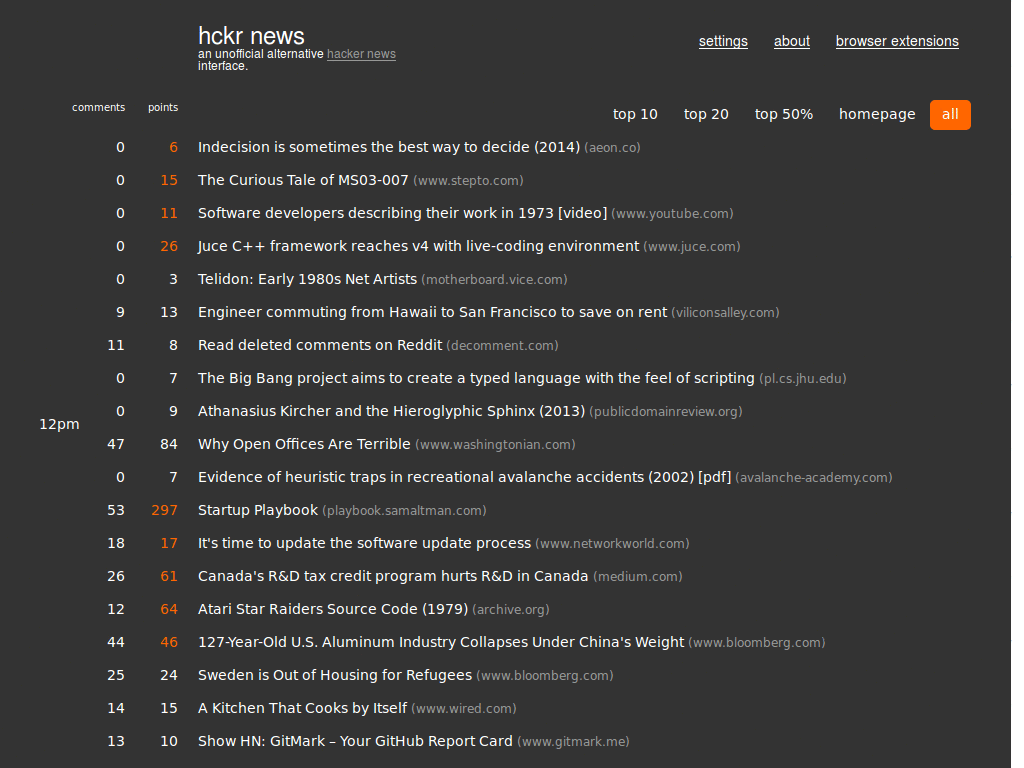 hckrnews - dark