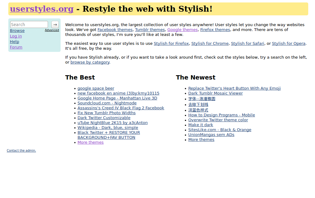 userstyles.org - cleaner, no ads