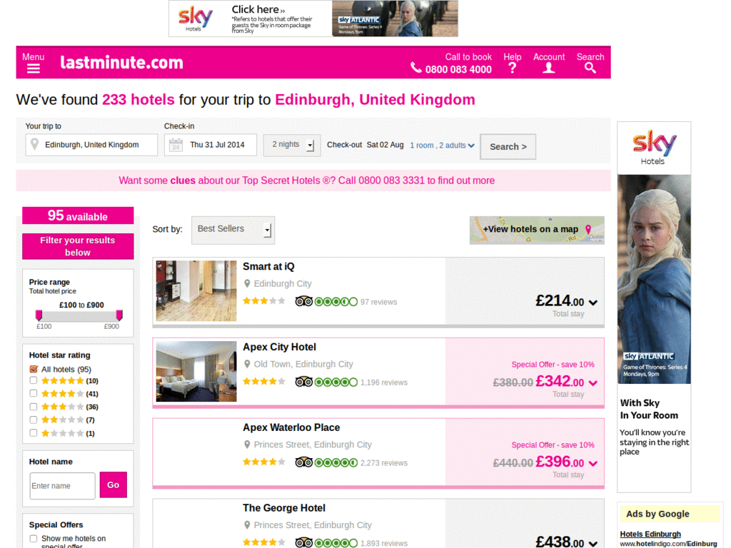 Lastminute show hidden review count