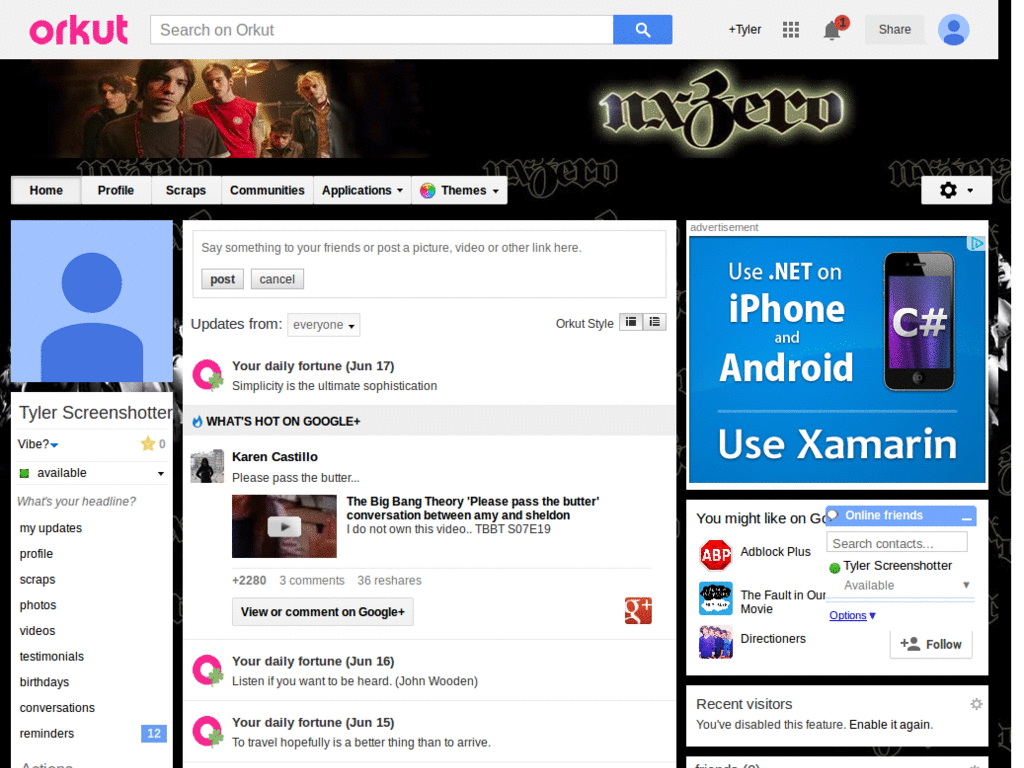 Orkut - NX Zero ( by Templah.com )