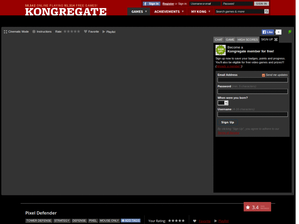 Kongregate Dark by DanElectro