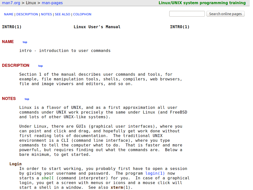 Prettify online man pages