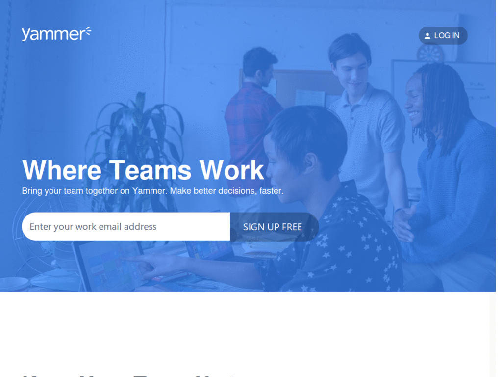 Yammer - Helvetica  - no shouting