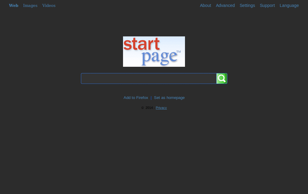 Startpage Dark