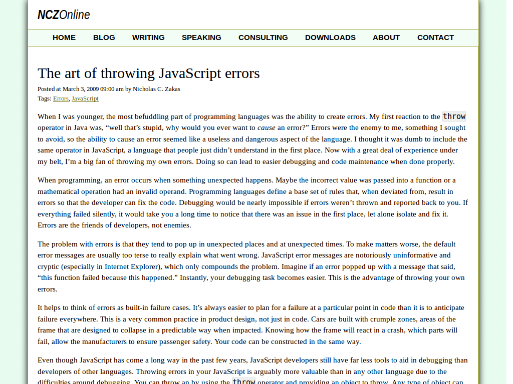 nczonline.net | Wide Articles