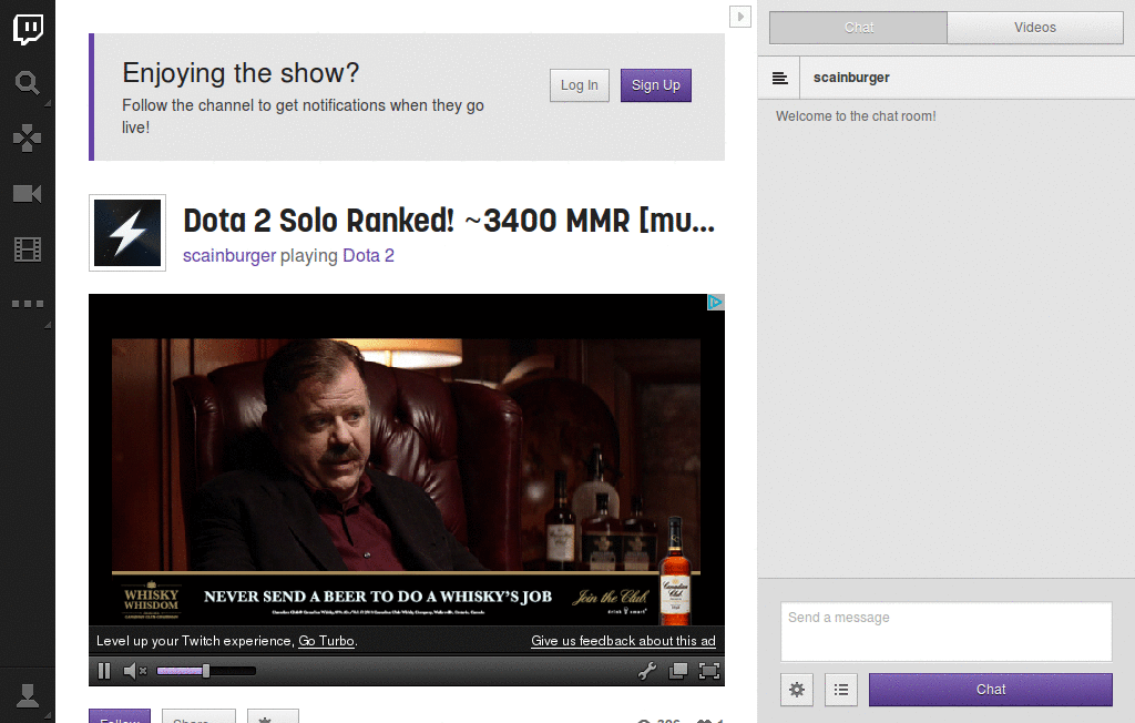 Twitch.TV - Hide chat scroll bar
