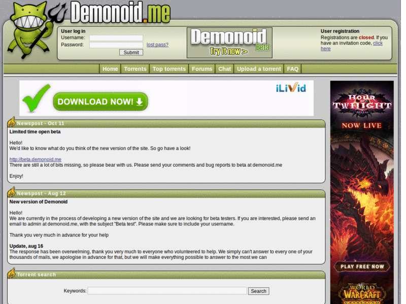 Demonoid - Site Cleanup (Edit)