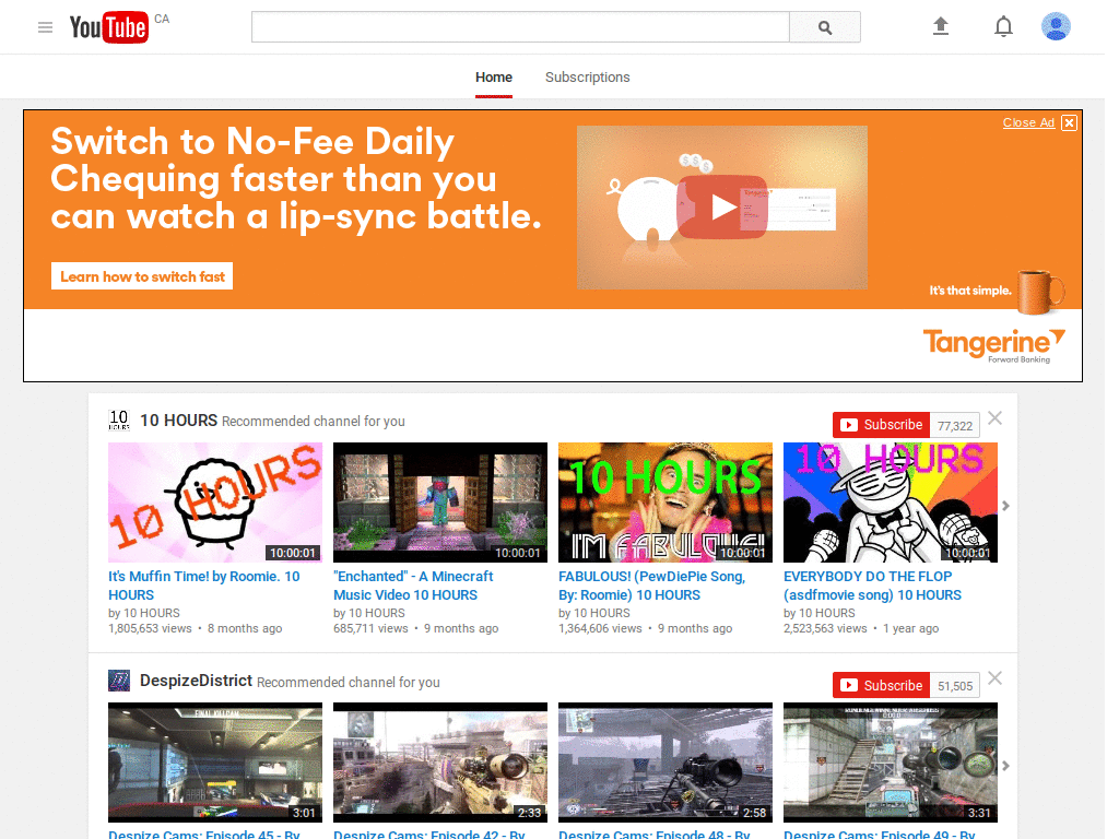 Youtube full width