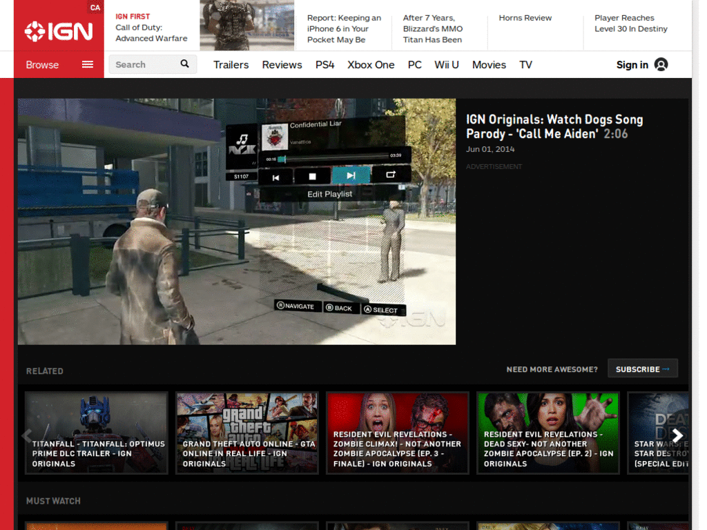 URL: IGN Big Video Player