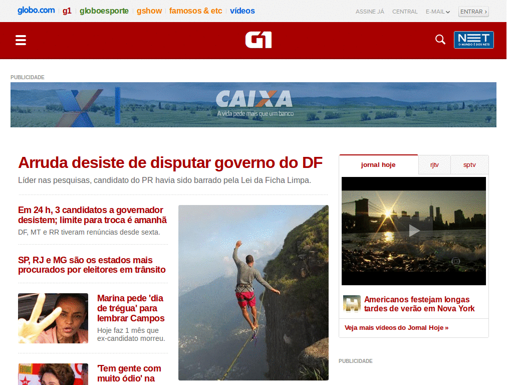 Globo G1 - Unfix top bar