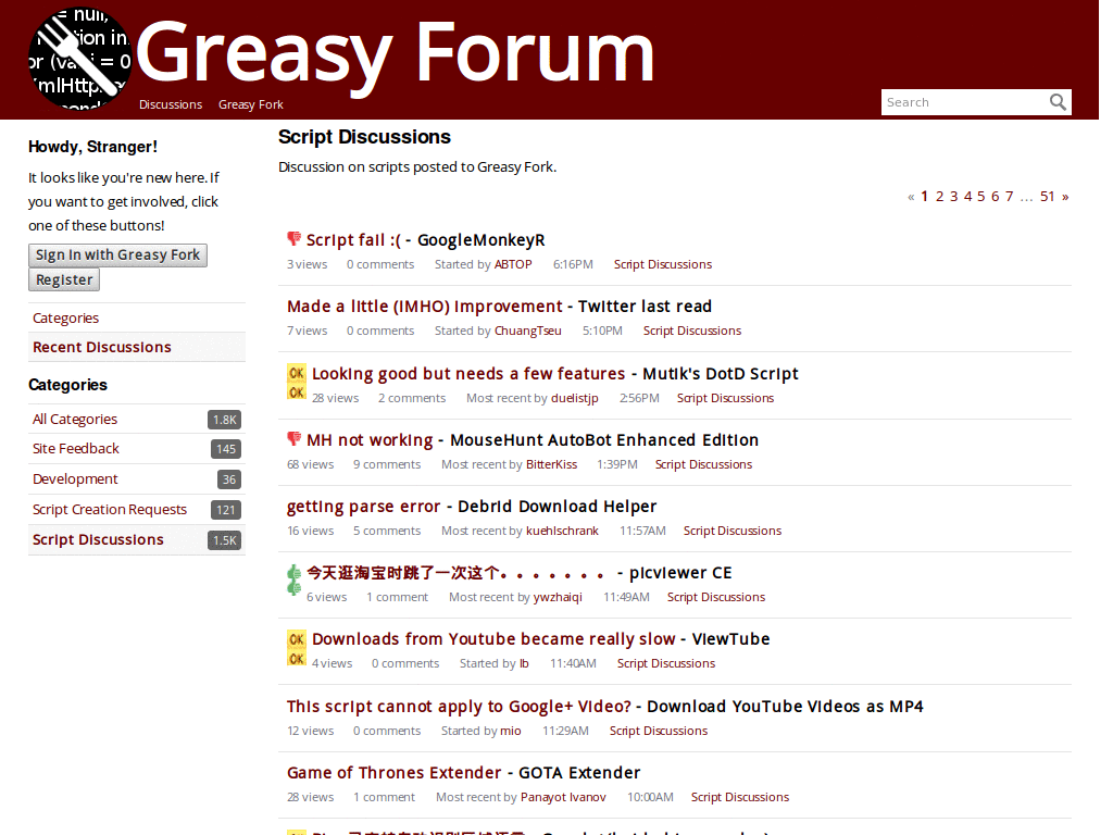 GreasyFork thumbs up/down ratings icons