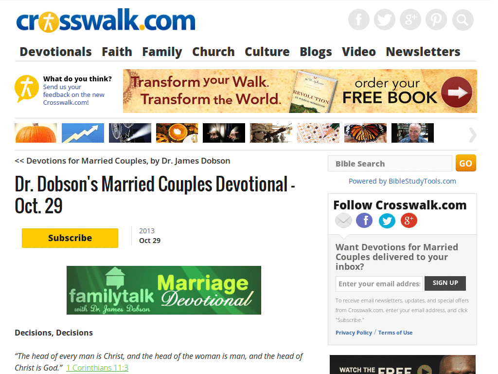 Clean Up Crosswalk Devotionals