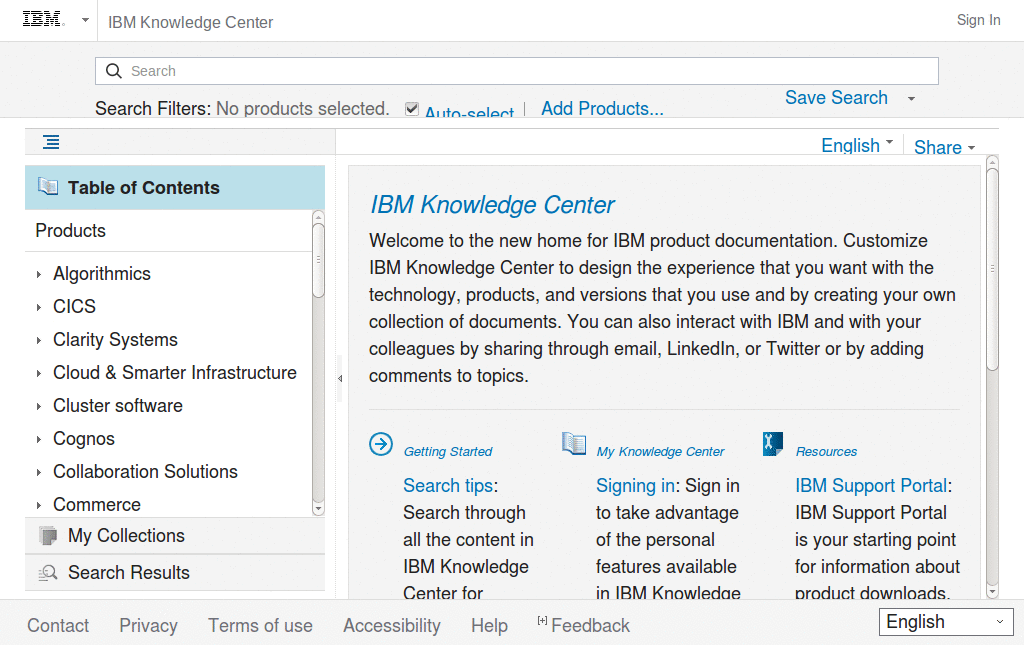 IBM Knowledge Center