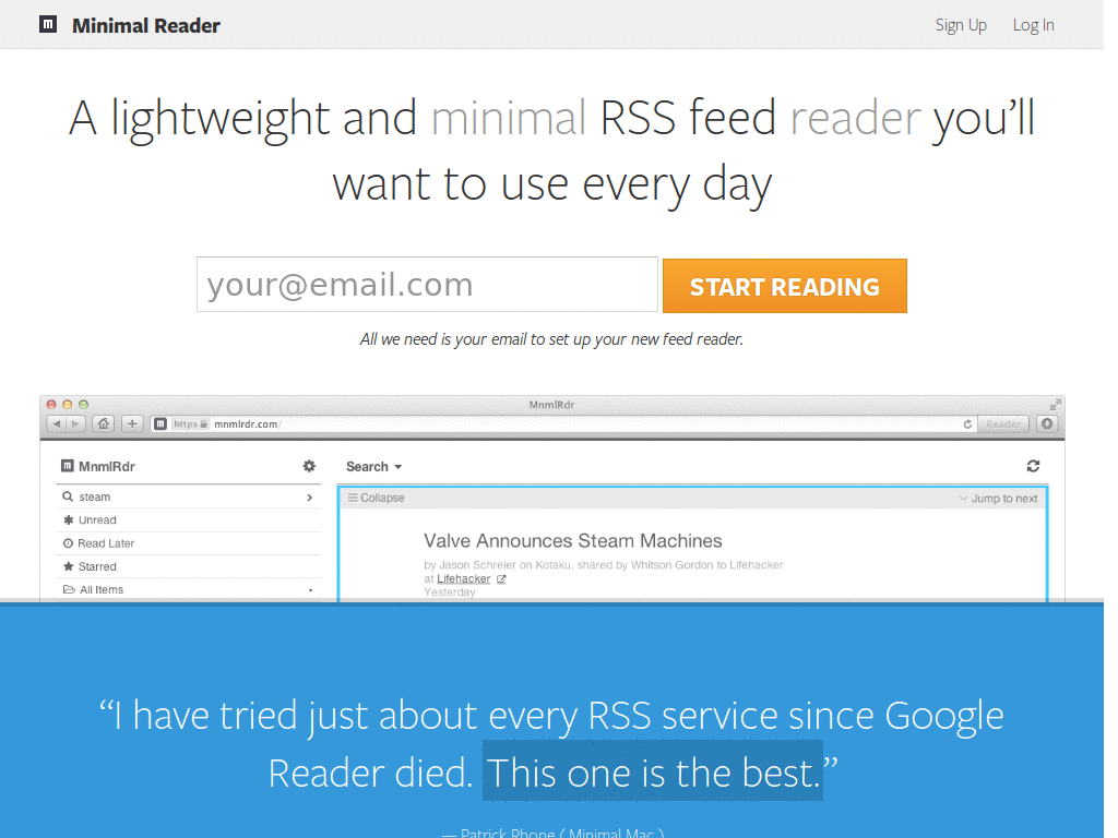 Minimal Reader