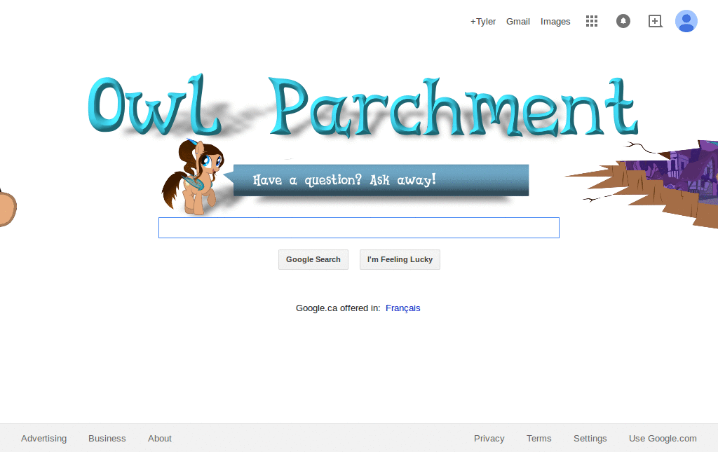 Owl Parchment Custom Google Logo