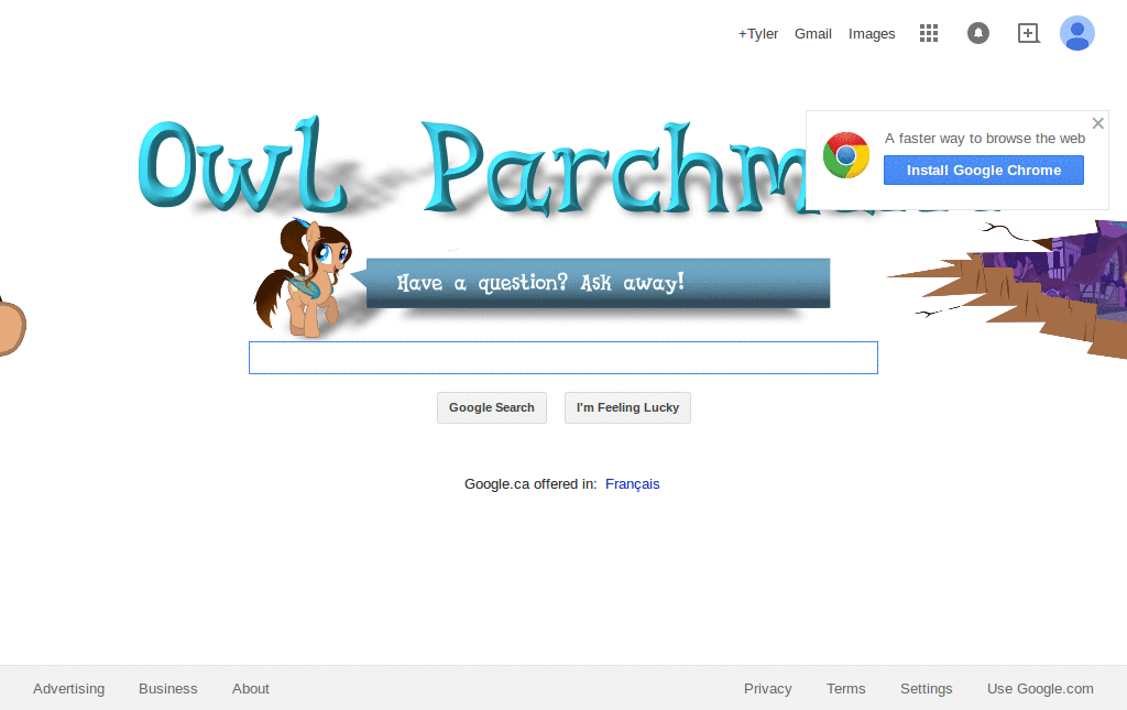 Owl Parchment Custom Google Logo Private