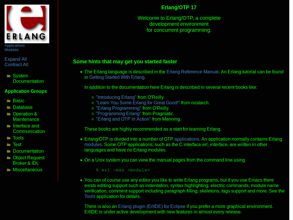 Erlang Docs Dark