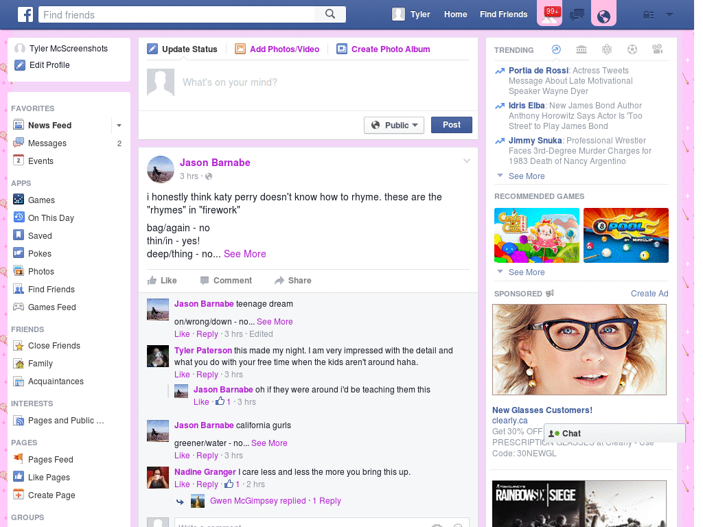 Pastel Facebook Theme With Pixel Background
