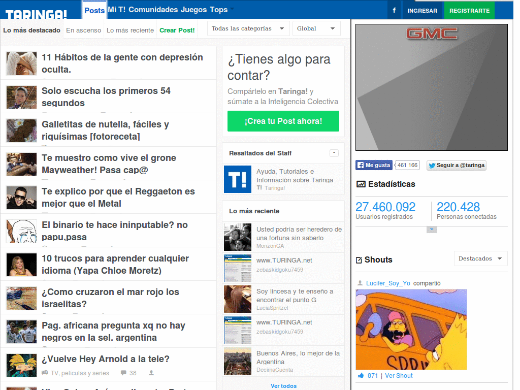 Taringa V6 responsive