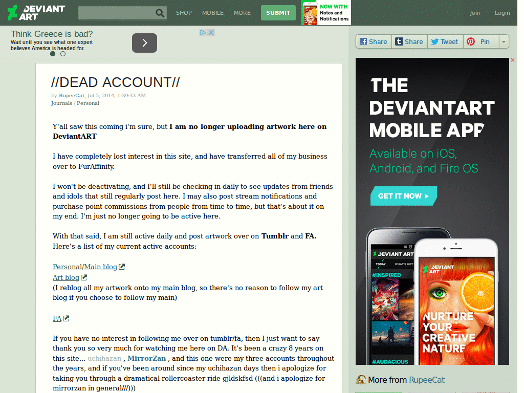 Better journal reading for Deviantart journals