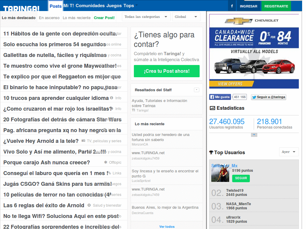 Taringa V6 responsive sin miniaturas