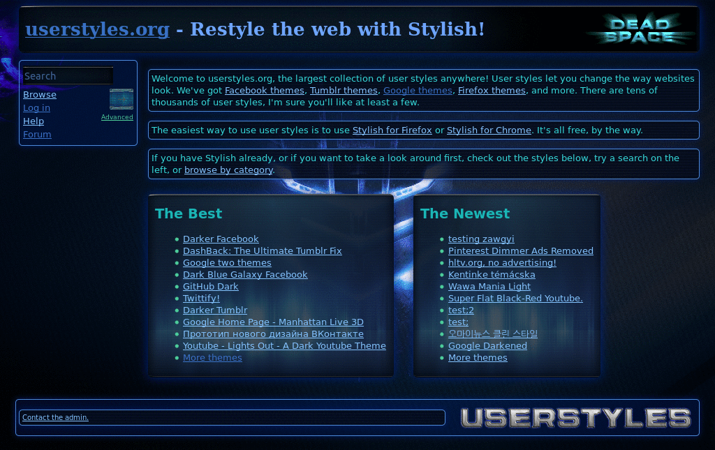 Dead Space 2... undead! [Userstyles.org theme]