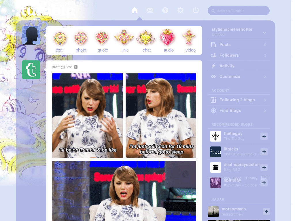 Sailor Moon: Lavender & Lace [Tumblr theme]