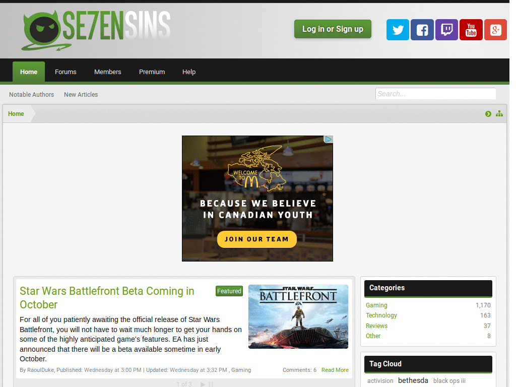 Se7ensins White Alternate Banner and Logo