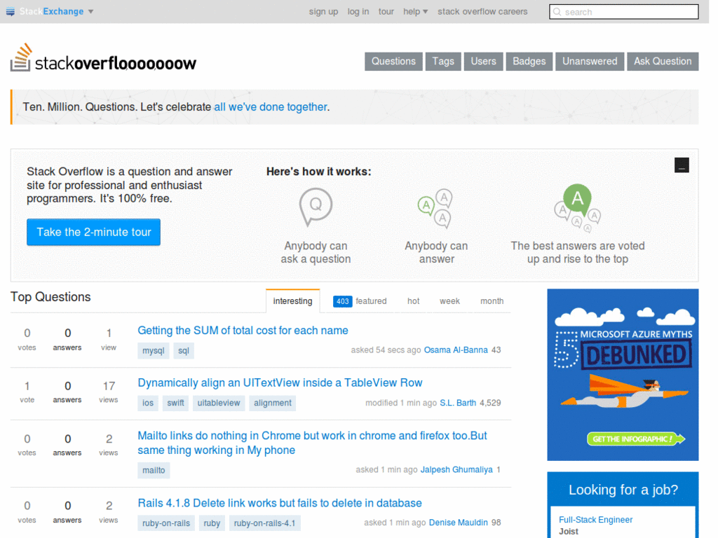 Stackexchange Top Bar