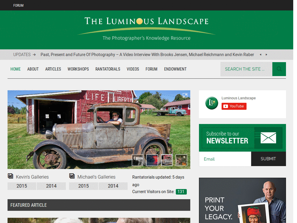Luminous Landscape remove sidebar ads