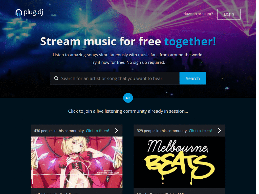 plug.dj - Transparent buttons and menus