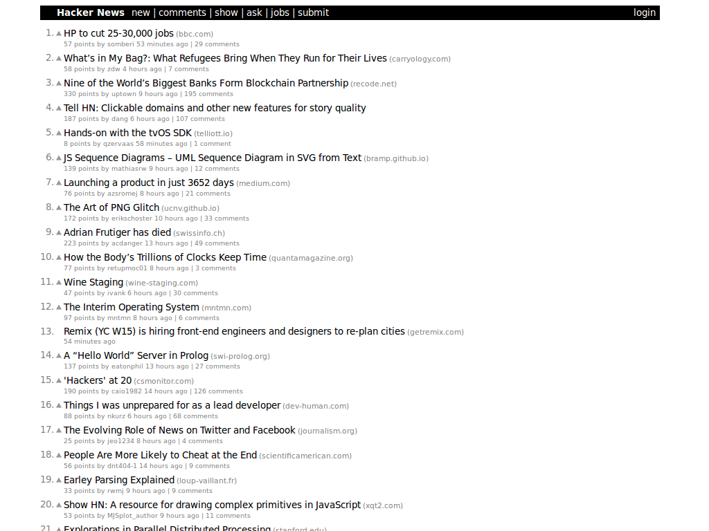 Hacker News -- contrast