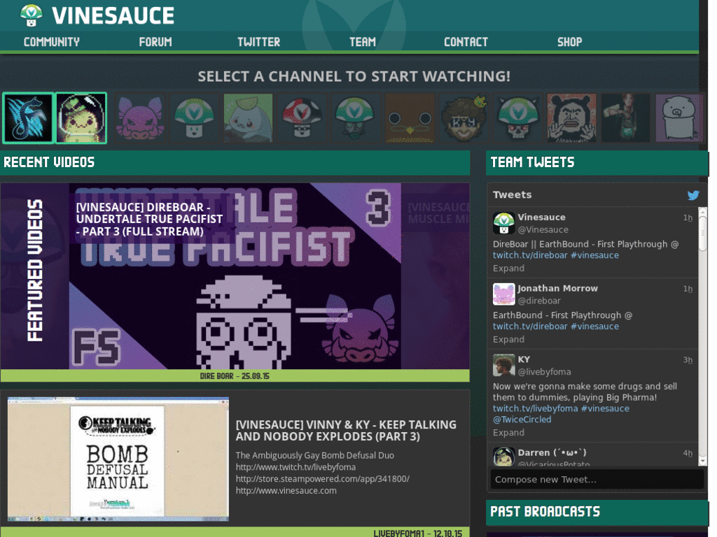 Vinesauce | Homepage Fullscreen