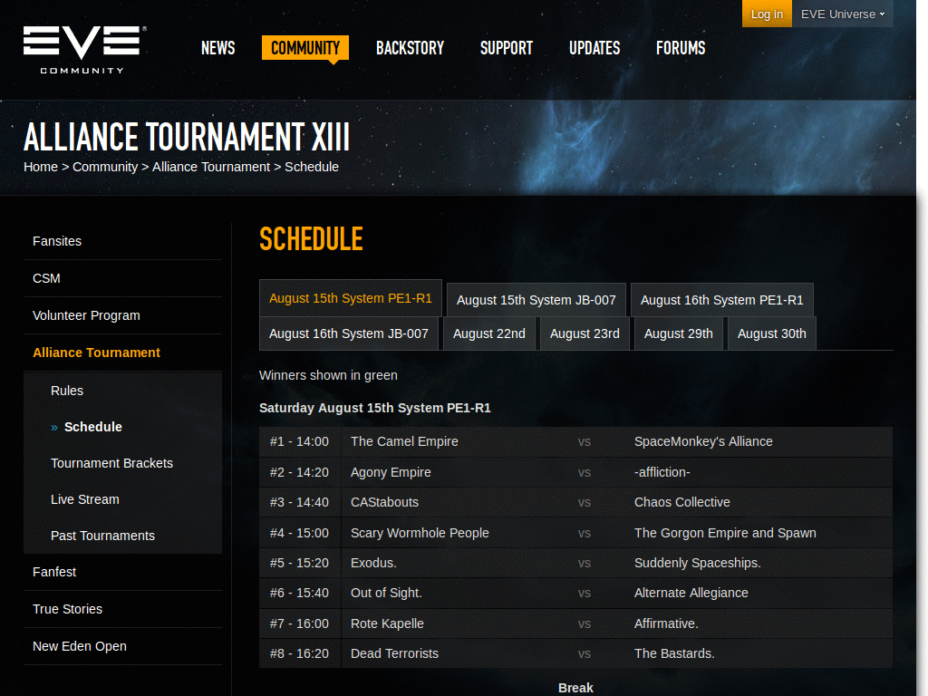 Hide EVE Online Alliance Tournament Spoilers