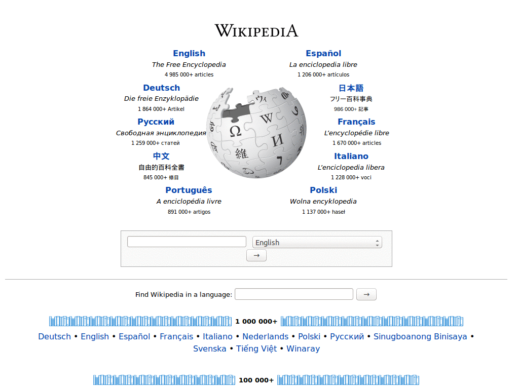 Wiki with separate menu and lang list