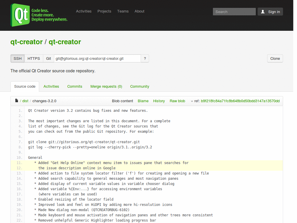 Gitorious - Use default monospace font