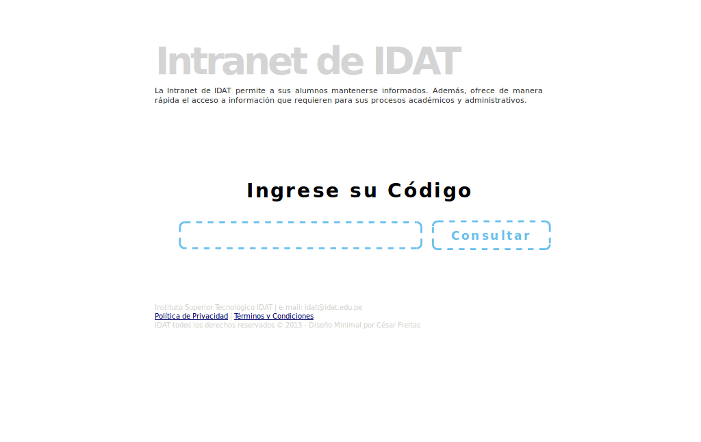 Intranet Idat -LOGIN