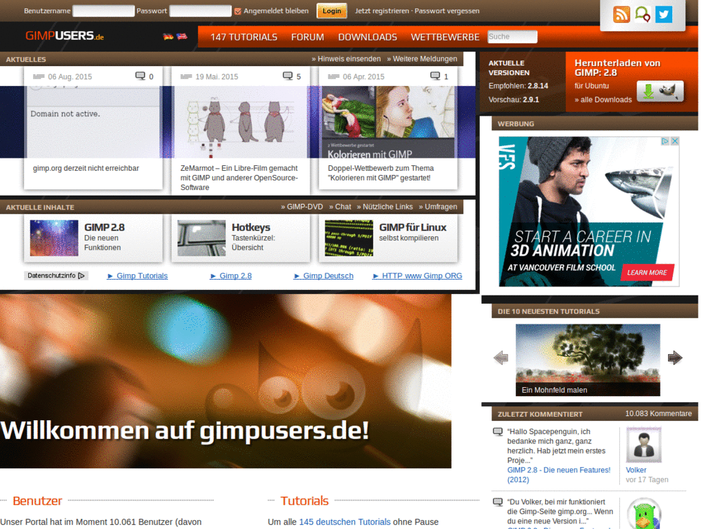 gimpusers.de - Design ohne NEU-Spalte