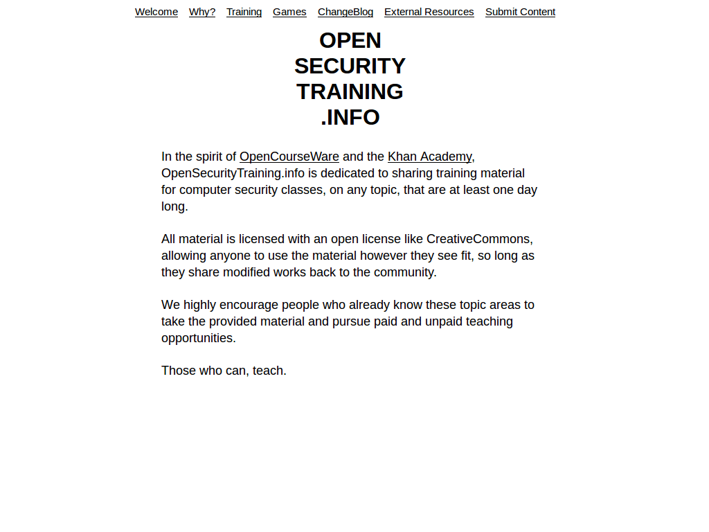 OpenSecurityTraining.info White