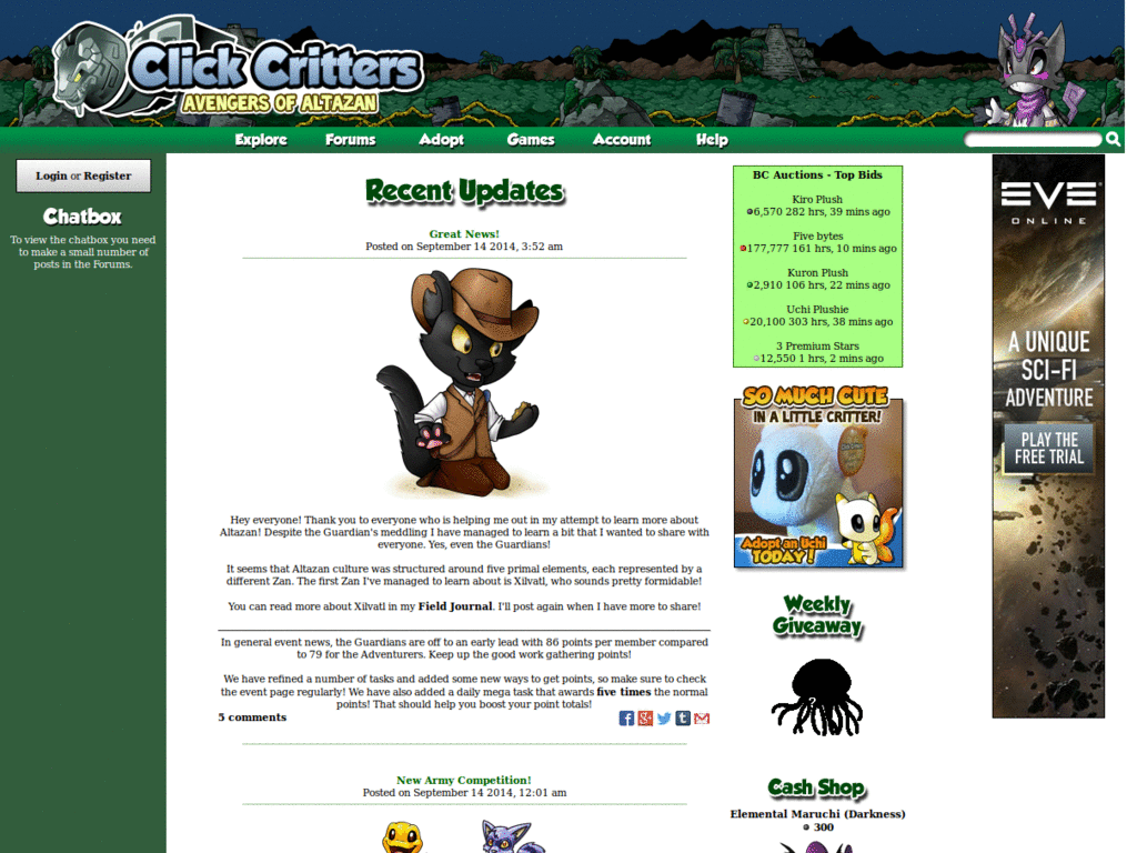 Click Critters - More readable font