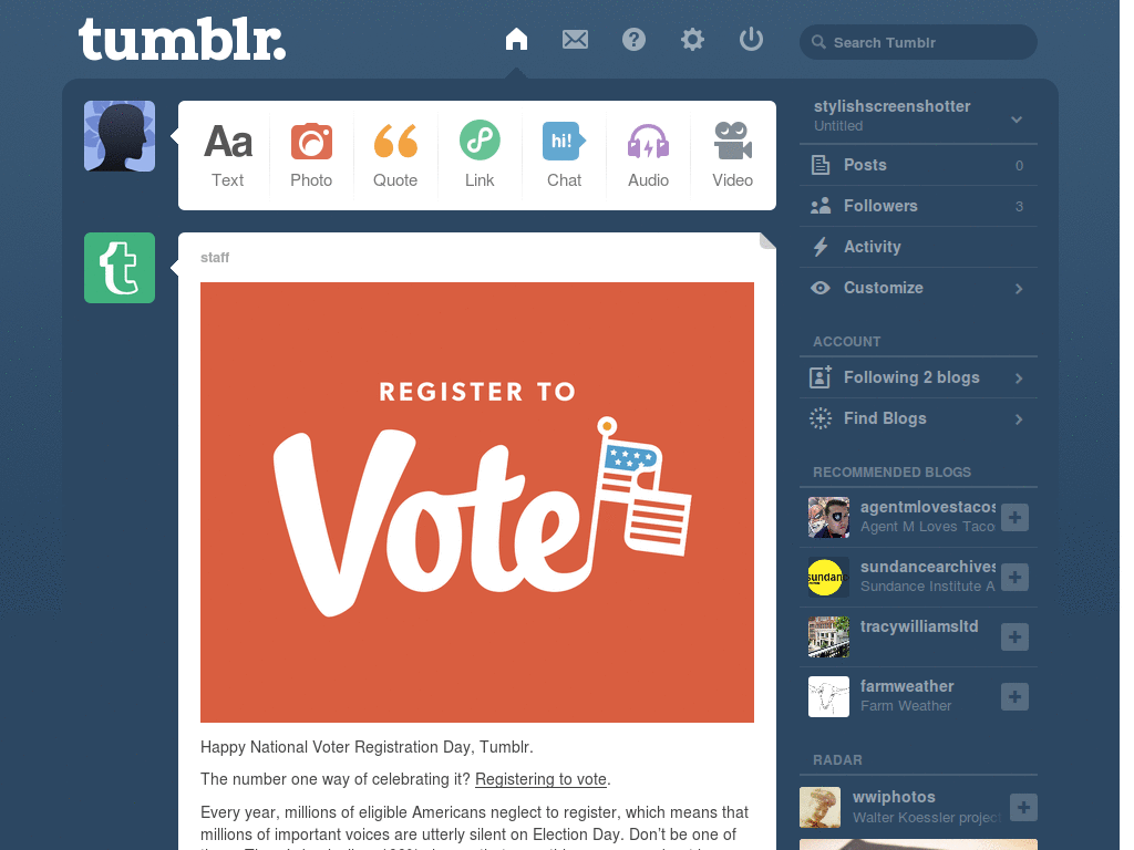remove voter buttons/flag gif from tumblr