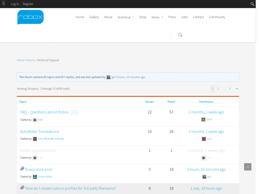 Robox forums