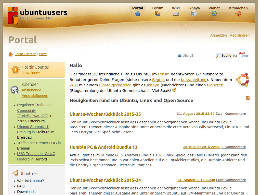 ubuntuusers.de - kleinere Designfehler behoben