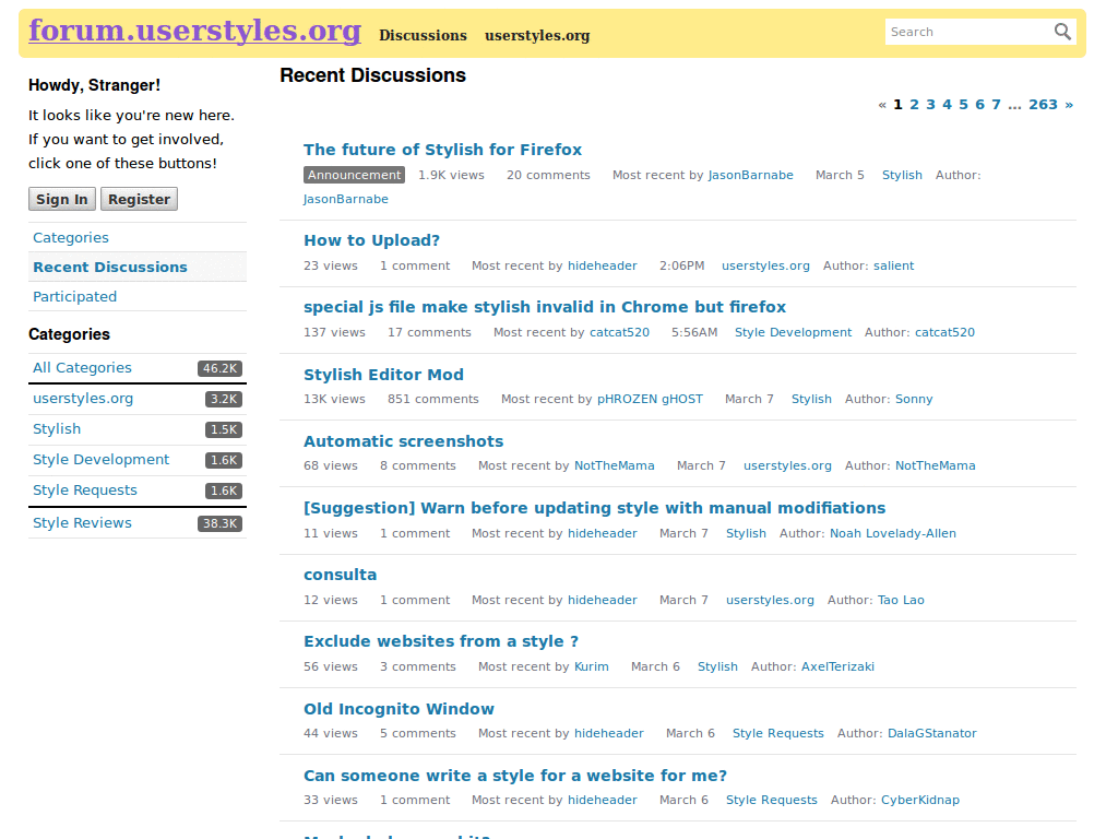 Userstyles.org Harmonize Forum/Home Page Header